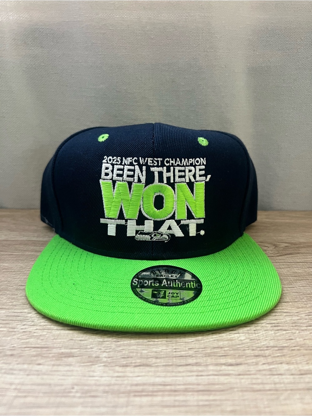Seattle Seahawks Navy and Neon Green 'Been There, Won That' Snapback Hat
